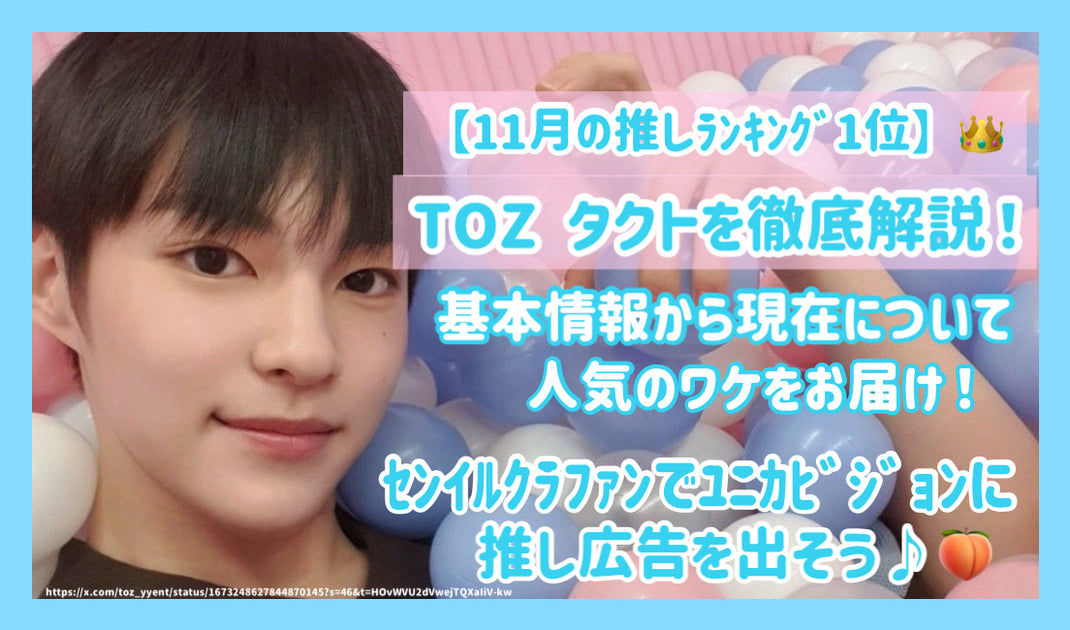 11月の推しﾗﾝｷﾝｸﾞ1位】TOZ タクトを徹底解説！基本情報から現在/人気の